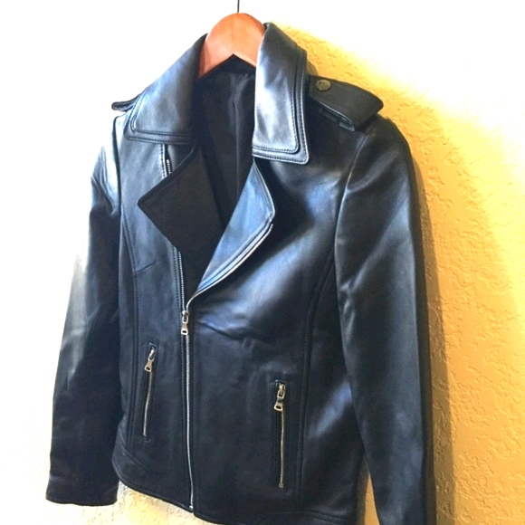 🔴SOLD🔴 Genuine lamb leather jacket, size S/2-4, NWOT - Picture 4 of 6
